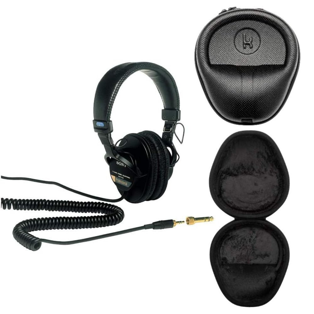 Sony – MDR7506 Professional Large Diaphragm Headphone Bundle with CASE